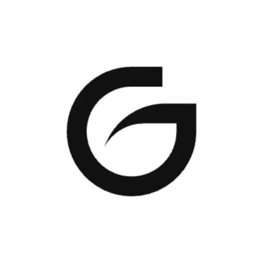 Black and white modern logo featuring a stylized, curved 'G' with a sleek and timeless design. The logo symbolizes innovation, sophistication, and a contemporary brand identity, reflecting modern design principles and cutting-edge aesthetics.